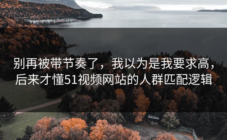 别再被带节奏了，我以为是我要求高，后来才懂51视频网站的人群匹配逻辑