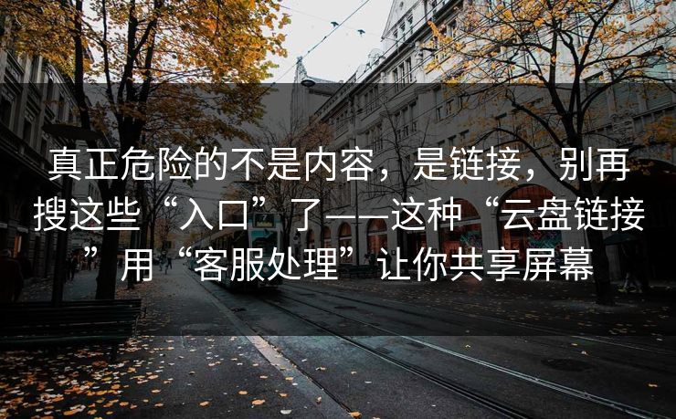 真正危险的不是内容，是链接，别再搜这些“入口”了——这种“云盘链接”用“客服处理”让你共享屏幕